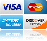 We accept Visa, Mastercard, American Express, Discover